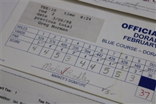 Watson, Baker-Finch, Lehman & Five (5) others Signed 1994 Sprint & 1998 Doral Open Official Scorecards