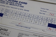 Watson, Baker-Finch, Lehman & Five (5) others Signed 1994 Sprint & 1998 Doral Open Official Scorecards