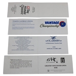 Els, Faldo, Trevino & Five (5) others Signed 1995 Buick/1998 Vancouver/1998 Vantage/1999 Honda Official Scorecards