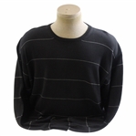 Seve Ballesteros Hugo Boss Cotton Black w/White Stripes XL Sweater Made in Italy - Ballesteros Tag