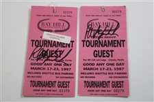 Champ Phil Mickelson Signed Two (2) 1997 Bay Hill Tickets & Scorecard JSA ALOA