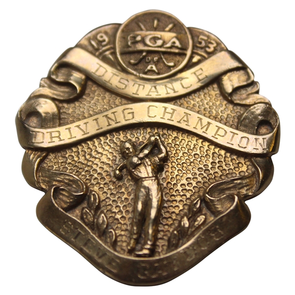 1953 PGA Distance Driving Champion 10k Gold Medallion (Somerset, Pa.) - Steve Gaydos