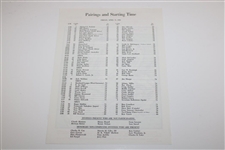 1986 Masters Tournament Thursday-Sunday Pairing Sheets - Nicklaus 6th Masters Win