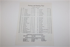 1986 Masters Tournament Thursday-Sunday Pairing Sheets - Nicklaus 6th Masters Win