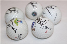 Daly, Leonard, North, Jones & Lehman Signed Major Champ Logo Golf Balls JSA ALOA