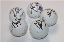 Daly, Leonard, North, Jones & Lehman Signed Major Champ Logo Golf Balls JSA ALOA