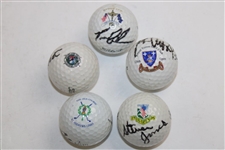 Daly, Leonard, North, Jones & Lehman Signed Major Champ Logo Golf Balls JSA ALOA