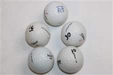 Daly, Leonard, North, Jones & Lehman Signed Major Champ Logo Golf Balls JSA ALOA