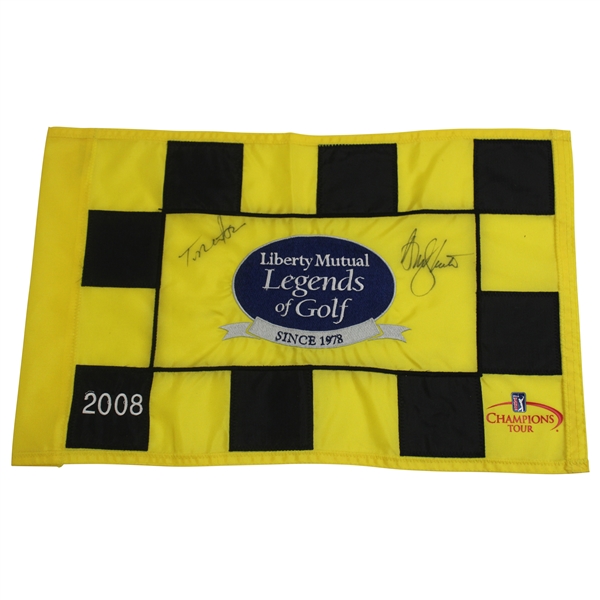 Tom Watson & Andy North Signed 2008 Liberty Mutual Course Flag JSA ALOA
