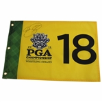Jason Day Signed 2015 PGA at Whistling Straights Yellow Screen Flag JSA ALOA