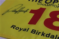 Padraig Harrington Signed 2008 The Open at Royal Birkdale Flag JSA ALOA