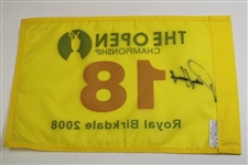Padraig Harrington Signed 2008 The Open at Royal Birkdale Flag JSA ALOA