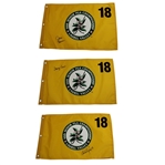 Burke, ChiChi & Aaron Signed 2005 Senior PGA at Laurel Valley Screen Flags JSA ALOA