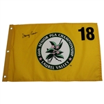 Burke, ChiChi & Aaron Signed 2005 Senior PGA at Laurel Valley Screen Flags JSA ALOA