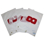 Player, Trevino, O'Meara & Floyd Signed Red/White Holes 5-6-7-8 Embroidered Flags JSA ALOA