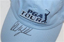 Mickelson, Norman, Parnevik & Goalby Signed Blue PGA Tour Hats JSA ALOA