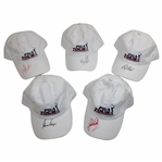 Daly, Player, Kite, Singh & Floyd Signed White PGA Tour Hats JSA ALOA