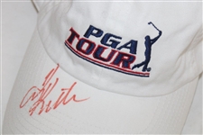 Daly, Player, Kite, Singh & Floyd Signed White PGA Tour Hats JSA ALOA