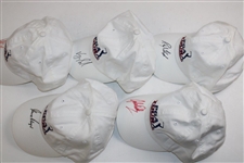 Daly, Player, Kite, Singh & Floyd Signed White PGA Tour Hats JSA ALOA