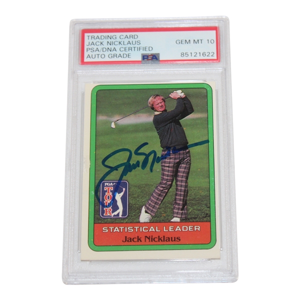 Jack Nicklaus Signed Pga Tour Statistical Leader Card PSA/DNA #85121622 Auto Grade 10