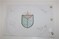 Love III, Woosnam, Mallon & Ochoa Signed World Golf Hall of Fame Flag JSA ALOA