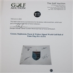Goosen, Stephenson, Payne & Walters Signed World Golf Hall of Fame Flag JSA ALOA