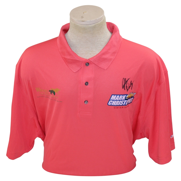 John Daly Signed Personal Chevrolet Pink Polo 3XL Golf Shirt w/Sponsors JSA ALOA