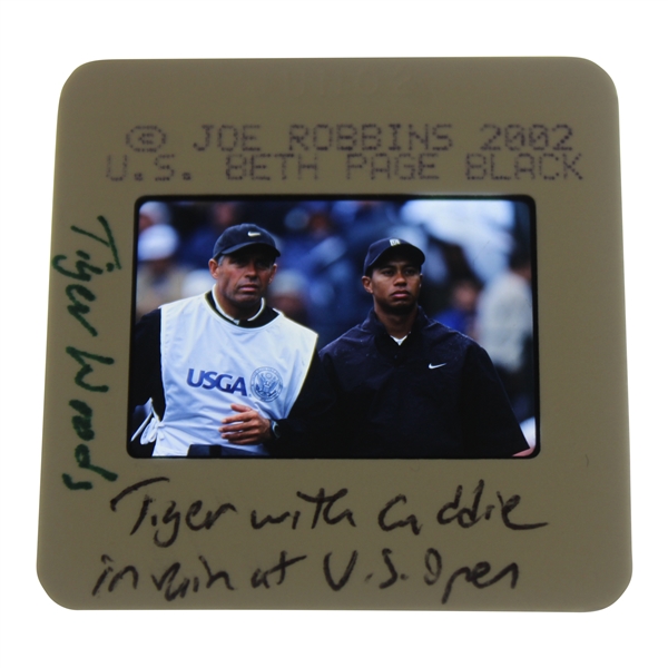 Tiger Woods Color Photo Negative - Joe Robbins 2002 US Open Bethpage Black 
