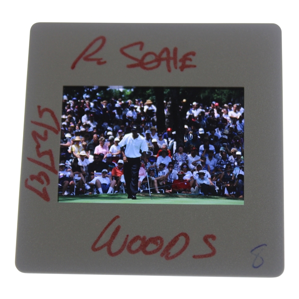 Tiger Woods Color Photo Negative - Handwritten Tiger Woods R. Seale 5/25/97