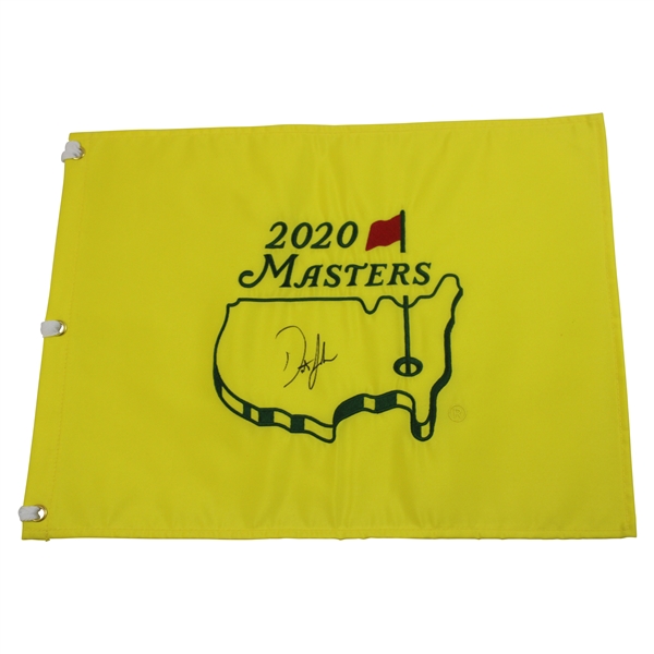 Dustin Johnson Signed 2020 Masters Tournament Embroidered Flag JSA ALOA