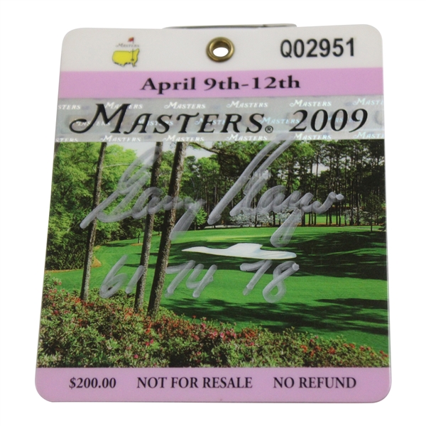 Gary Player Signed 2009 Masters Series Badge #Q02951 w/Years Won JSA ALOA 