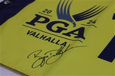 Bryson Dechambeau Signed 2024 PGA at Valhalla Embroidered Flag Beckett #BM64125