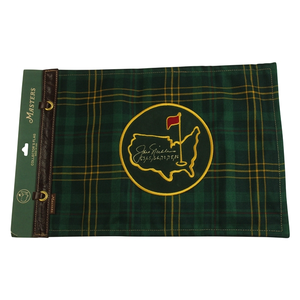 Jack Nicklaus Signed Masters Ltd Ed Tartan Flag with Years won JSA ALOA