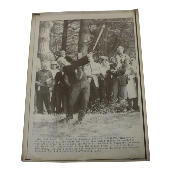 Jack Nicklaus 1966 US Open AP Wire Photo 