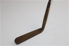 W.E. Harness 44 Brass Head Putter With Wooden Paddle Grip