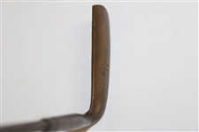 W.E. Harness 44 Brass Head Putter With Wooden Paddle Grip