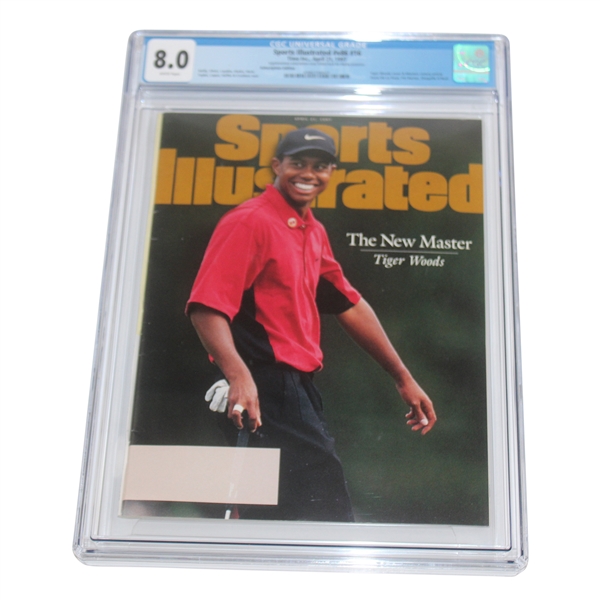 Tiger Woods 1997 Sports Illustrated Masters Magazine CGC 8.0