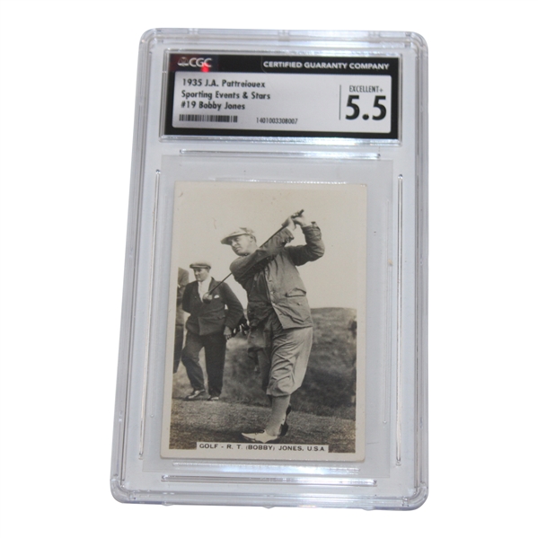 Bobby Jones 1935 J. A. Pattreiouex Sporting Events & Stars CGC 5.5