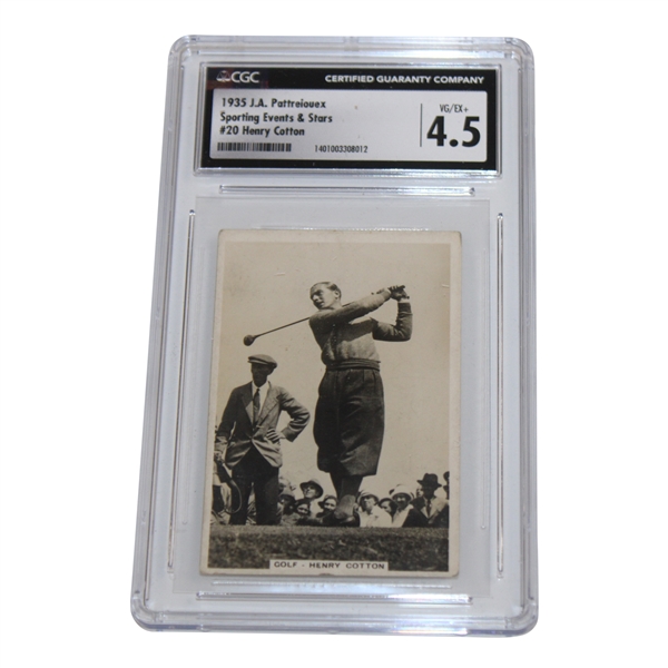 Henry Cotton 1935 J. A. Pattreiouex Sporting Events & Stars CGC 4.5