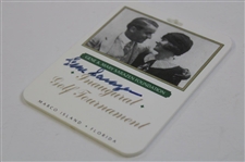 Gene Sarazen Signed Inaugural Golf Tournament 'Happy 94th Birthday' Bag Tag JSA ALOA