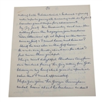 JH Taylor Signed Handwritten 1952 Letter JSA ALOA