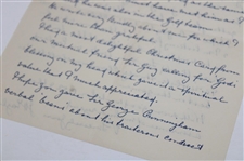 JH Taylor Signed Handwritten 1952 Letter JSA ALOA