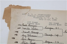 1939 PGA Championship at Pomonok CC Large Bracket Sheet - HG Picard Winner
