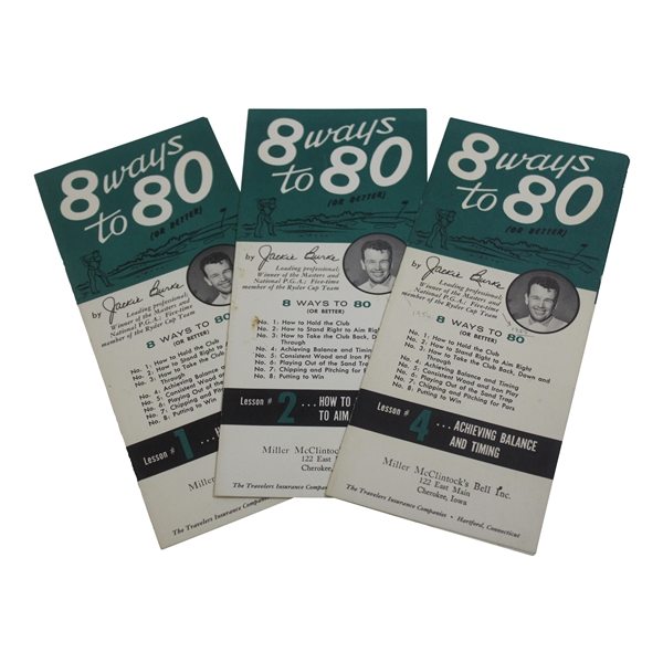 Three (3) 8 Ways to 80 Pamphlets by Jackie Burke – Lesson #1, Lesson #2 & Lesson #4