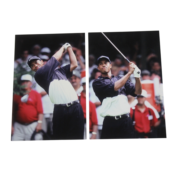 Two (2) Original Tiger Woods FujuFilm Time Period Developed Snapshot Photos