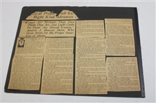 John Duncan Dunn Newspaper Clippings, Postcards, Correspondence & other