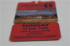 2006 Open Championship At Royal Liverpool Final Round Sunday Ticket No. 016489