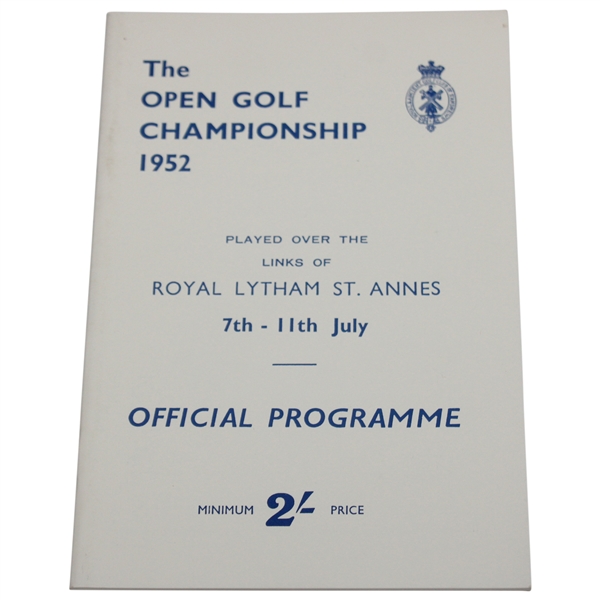 1952 The Open Championship at Royal Lytham St. Annes Program - Bobby Locke Winner