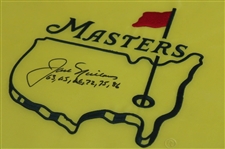 Jack Nicklaus Signed Masters Undated Embroidered Flag with Years Won JSA ALOA