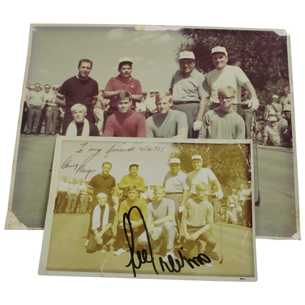 Player & Trevino Signed Photo of Trevino, Player, Boros, Goalby & Their Caddies w/8x10 JSA ALOA